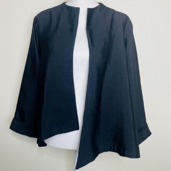 G00439 Heidi Daus Signature Accent Open-Front Jacket Blazer (Size Small) BLACK - Picture 1 of 10